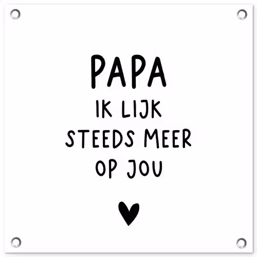 Papa - Spreuken - Stef Bos - Papa ik lijk steeds meer op jou - Quotes tuinposter los doek klein -3d