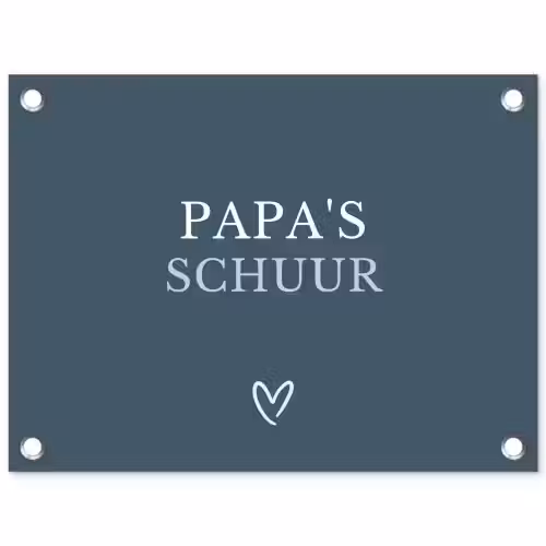 Papa's Schuur met Hart tuinposter los doek klein -3d
