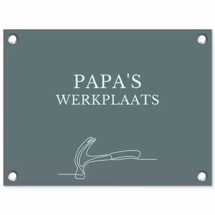 Papa's Werkplaats tuinposter los doek klein -3d