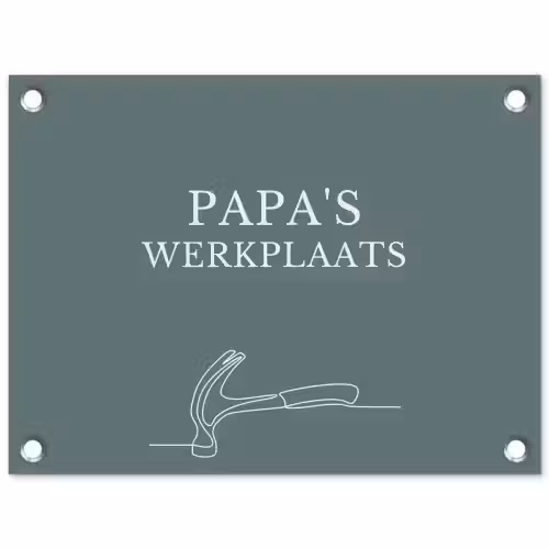 Papa's Werkplaats tuinposter los doek klein -3d