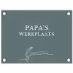 Papa's Werkplaats tuinposter los doek klein -3d