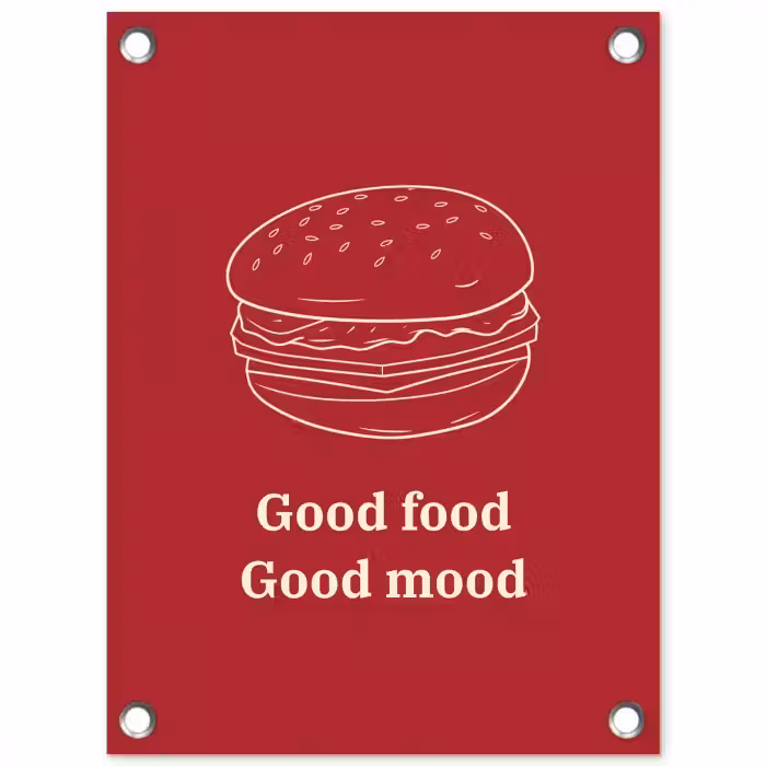 Dieprood - Lijntekening - Tekst - Hamburger tuinposter los doek klein -3d