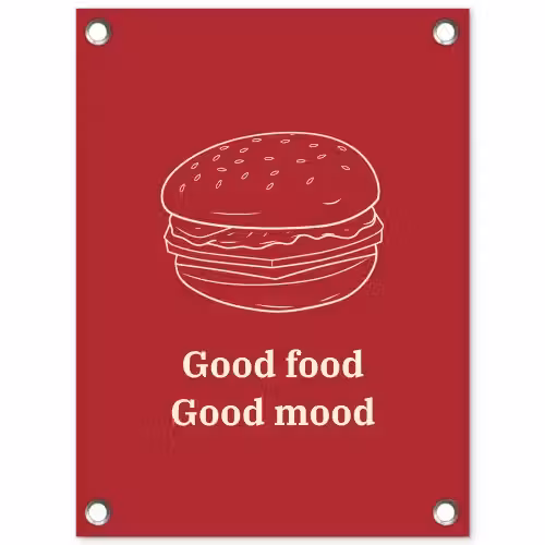 Dieprood - Lijntekening - Tekst - Hamburger tuinposter los doek klein -3d