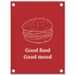 Dieprood - Lijntekening - Tekst - Hamburger tuinposter los doek klein -3d