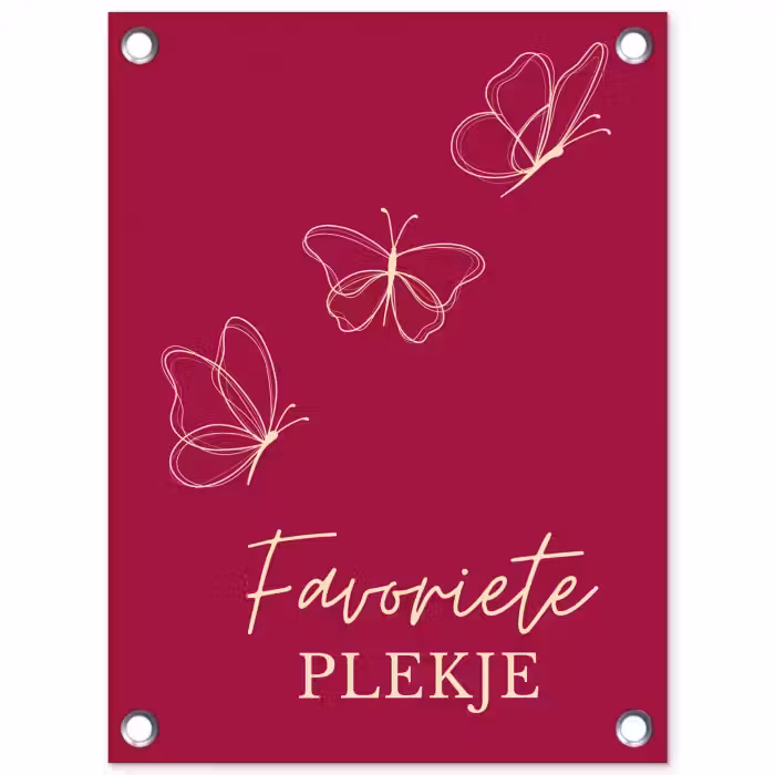 Favoriete plekje met Vlinders tuinposter los doek klein -3d
