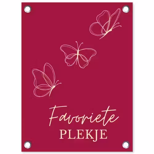 Favoriete plekje met Vlinders tuinposter los doek klein -3d