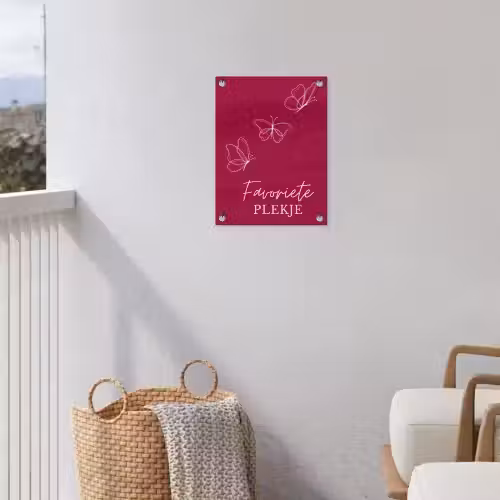 Favoriete plekje met Vlinders tuinposter los doek klein -sfeer8