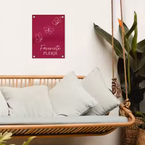 Favoriete plekje met Vlinders tuinposter los doek klein -sfeer7