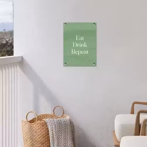 Eten - Drinken - Tekst - Mintgroen tuinposter los doek klein -sfeer8