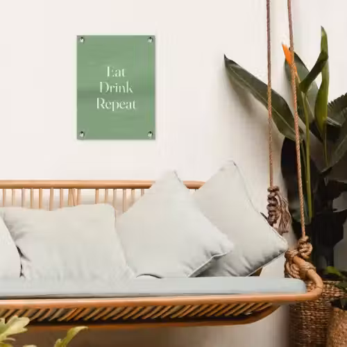 Eten - Drinken - Tekst - Mintgroen tuinposter los doek klein -sfeer7