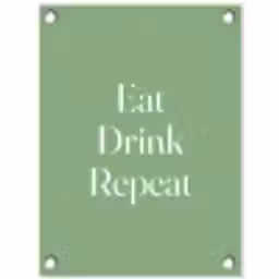 Eten - Drinken - Tekst - Mintgroen tuinposter los doek klein -3d