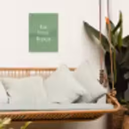 Eten - Drinken - Tekst - Mintgroen tuinposter los doek klein -sfeer7