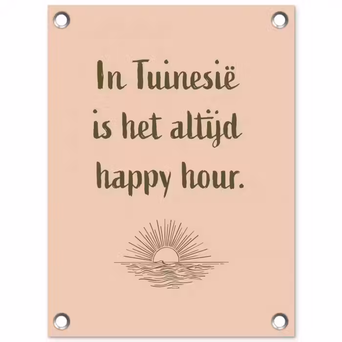 Tuin - Roze - Quote - Zon tuinposter los doek klein -3d