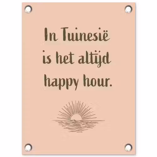 Tuin - Roze - Quote - Zon tuinposter los doek klein -3d