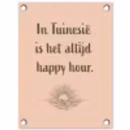 Tuin - Roze - Quote - Zon tuinposter los doek klein -3d