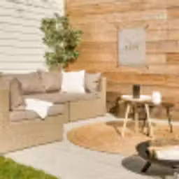 Oma's Tuin met bloemen tuinposter los doek klein -sfeer4