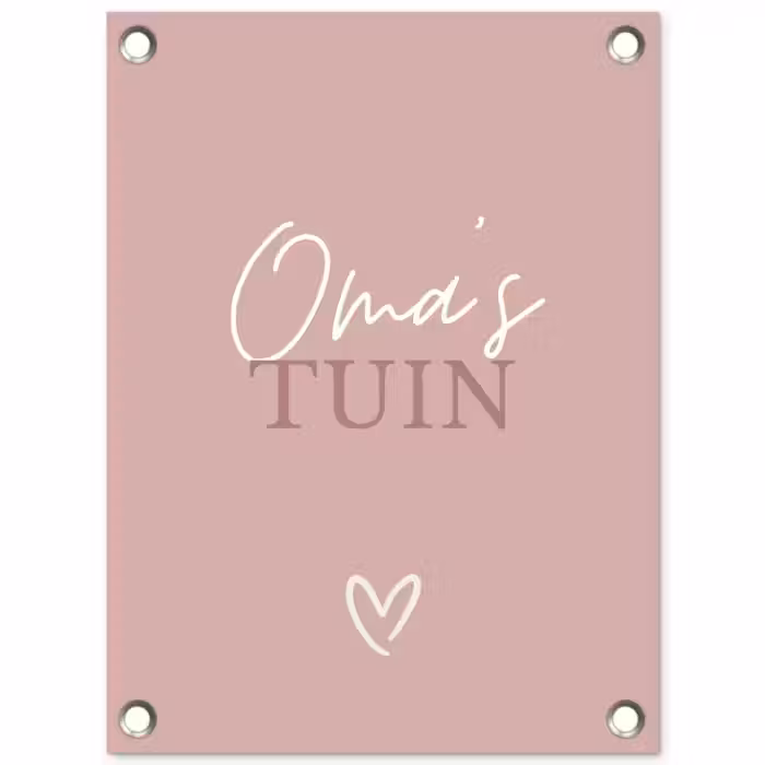 Oma's Tuin met Hart tuinposter los doek klein -3d