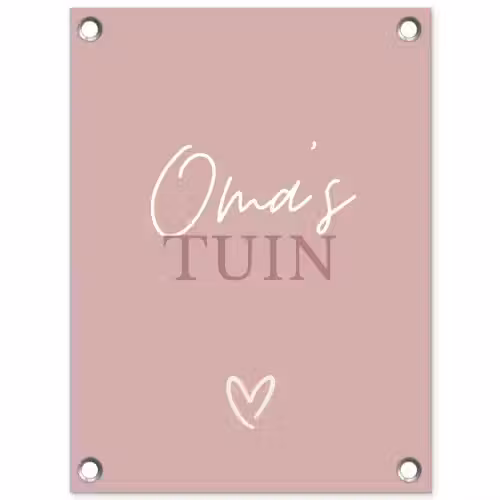 Oma's Tuin met Hart tuinposter los doek klein -3d