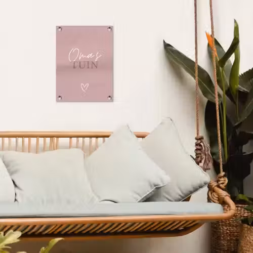 Oma's Tuin met Hart tuinposter los doek klein -sfeer7