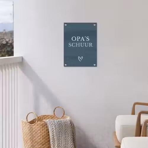 Opa's Schuur met Hart tuinposter los doek klein -sfeer8