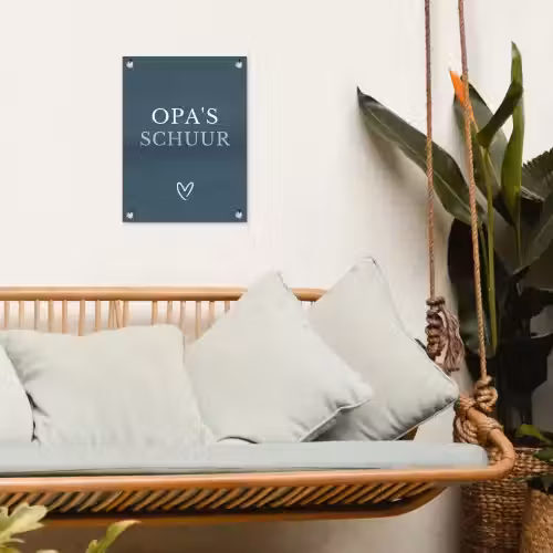 Opa's Schuur met Hart tuinposter los doek klein -sfeer7