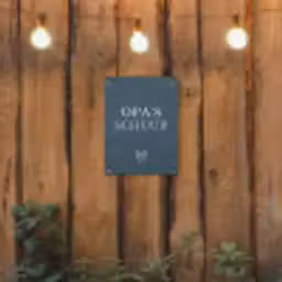 Opa's Schuur met Hart tuinposter los doek klein -sfeer1