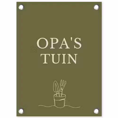 Opa's Tuin tuinposter los doek klein -3d