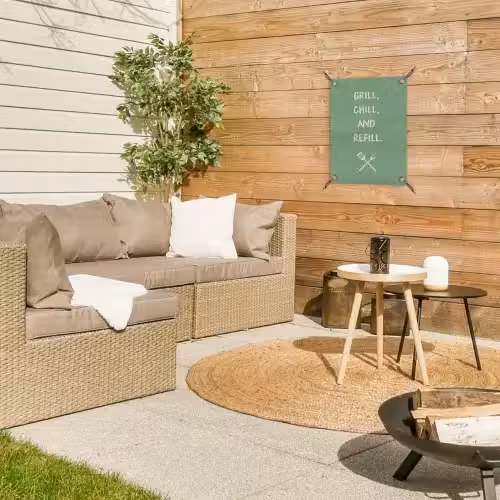 Grill - Groen - Zomer - Quote tuinposter los doek klein -sfeer4