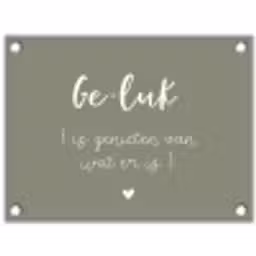 Geluk is genieten van wat er is - Quotes - Geluk definitie - Tekst - Woordenboek tuinposter los doek klein -3d