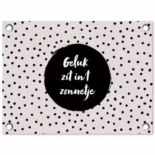 Geluk zit in 't zonnetje - Quotes - Tekst - Zomer tuinposter los doek klein -3d