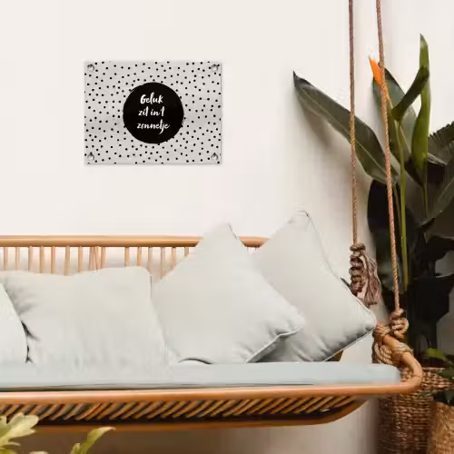 Geluk zit in 't zonnetje - Quotes - Tekst - Zomer tuinposter los doek klein -sfeer7