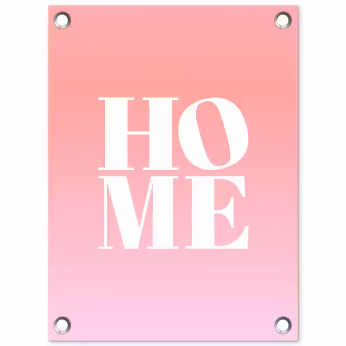 Home - Letters - Groot - Roze tuinposter los doek klein -3d