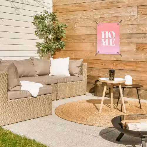 Home - Letters - Groot - Roze tuinposter los doek klein -sfeer4