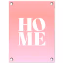 Home - Letters - Groot - Roze tuinposter los doek klein -3d