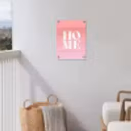 Home - Letters - Groot - Roze tuinposter los doek klein -sfeer8