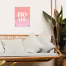 Home - Letters - Groot - Roze tuinposter los doek klein -sfeer7