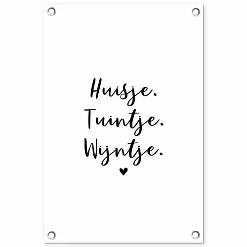 huisjetuintjewijntje-wit tuinposter los doek klein -3d