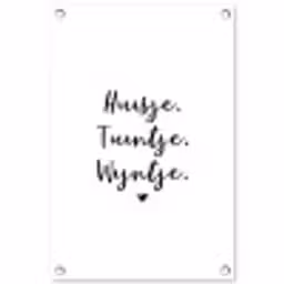 huisjetuintjewijntje-wit tuinposter los doek klein -3d