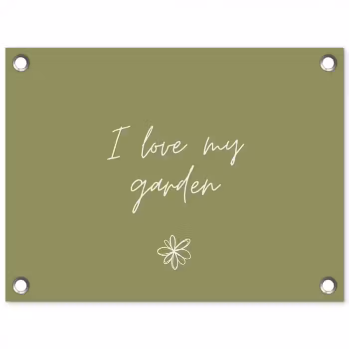 I Love My Garden tuinposter los doek klein -3d