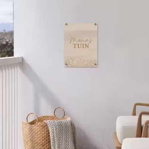 Mama's Tuin met bloemen tuinposter los doek klein -sfeer8