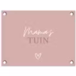 Mama's Tuin met Hart tuinposter los doek klein -3d