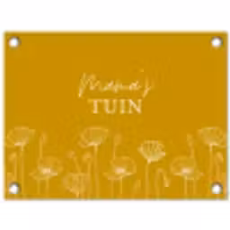 Mama's Tuin op Gele Achtergrond tuinposter los doek klein -3d