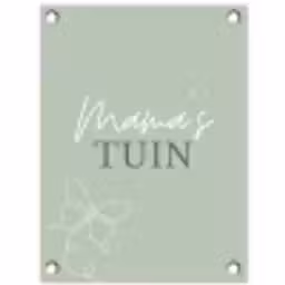 Mama's Tuin met Vlinder tuinposter los doek klein -3d