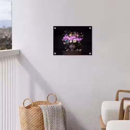 Neon - Vaas - Bloemen tuinposter los doek klein -sfeer8