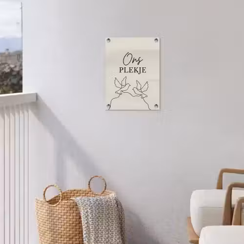 Ons Plekje met Vogels tuinposter los doek klein -sfeer8