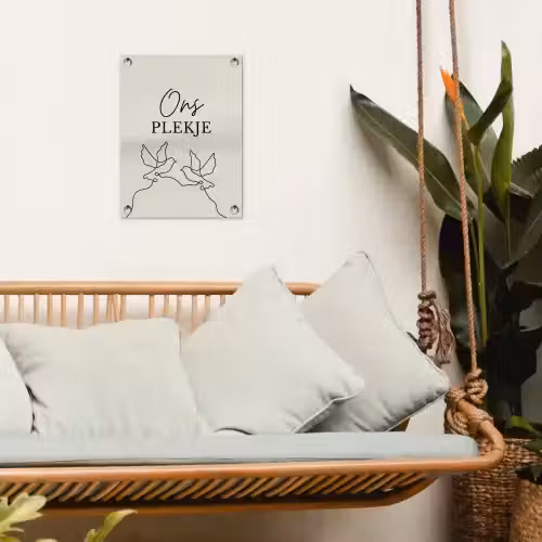 Ons Plekje met Vogels tuinposter los doek klein -sfeer7