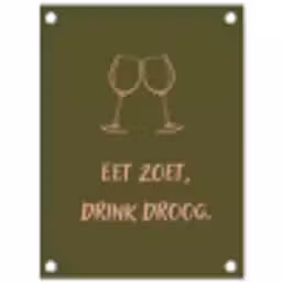 Roze - Groen - Wijn - Quote tuinposter los doek klein -3d