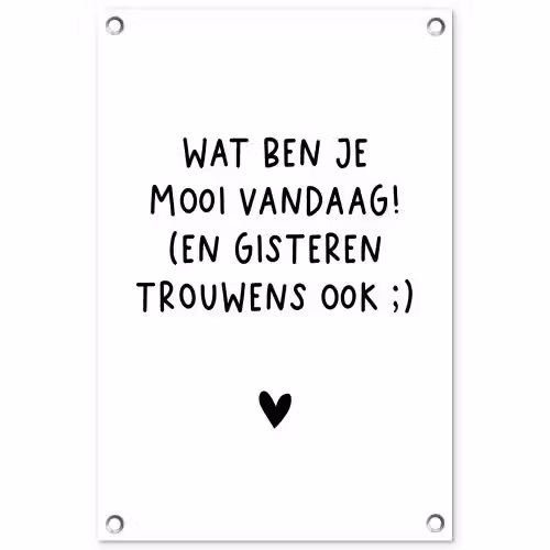 Spreuken - Wat ben je mooi vandaag - Quotes tuinposter los doek klein -3d