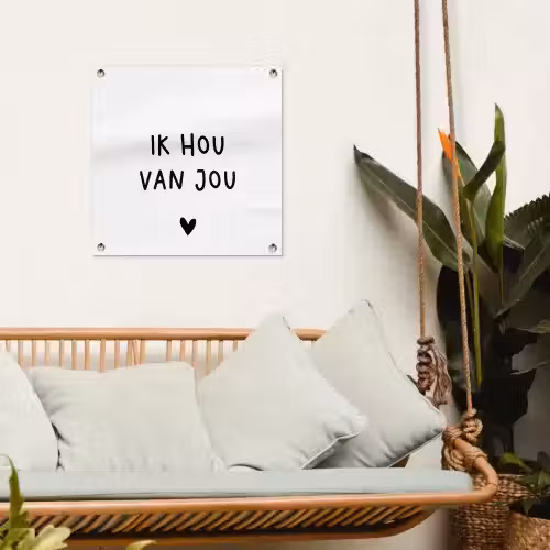 Spreuken - Ik hou van jou - Quotes tuinposter los doek klein -sfeer7