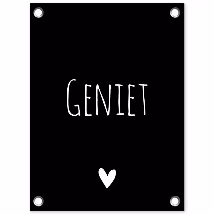 Spreuken - Quotes - Geniet tuinposter los doek klein -3d